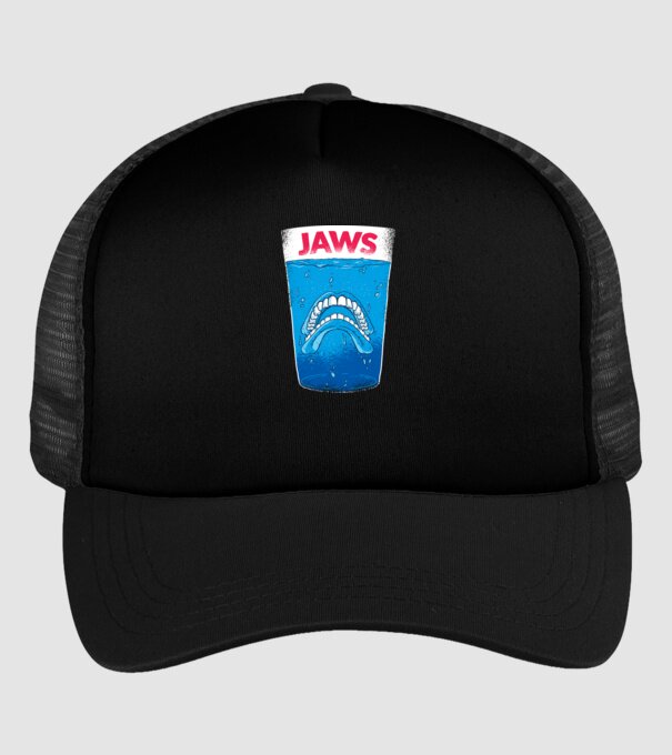 Jaws dinți tricou parodie model negru pe tricou
