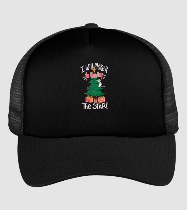 Pisică de Crăciun model negru pe tricou