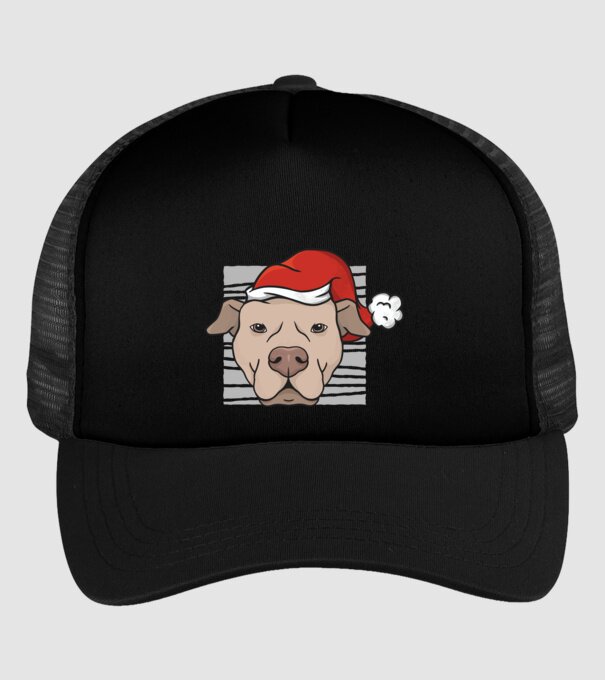Pitbull de Crăciun model negru pe tricou