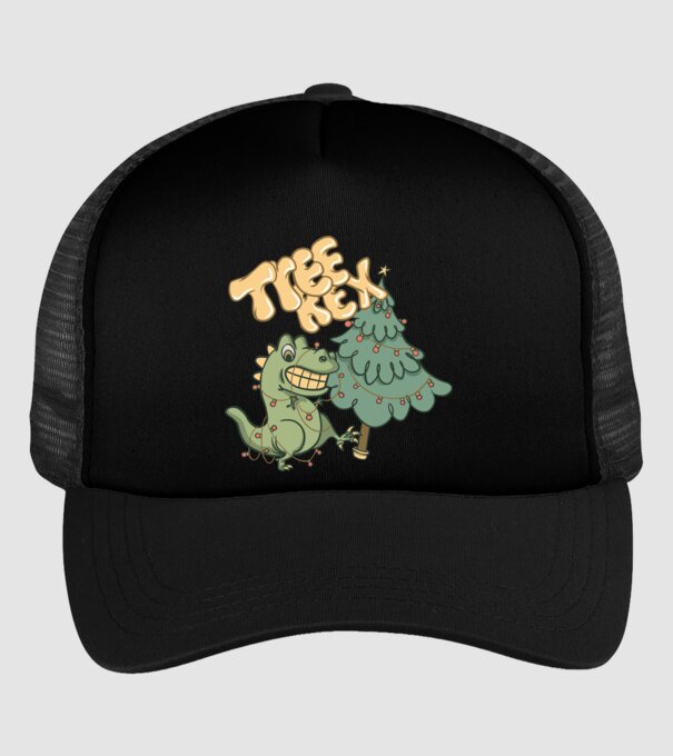T-rex de Crăciun model negru pe tricou