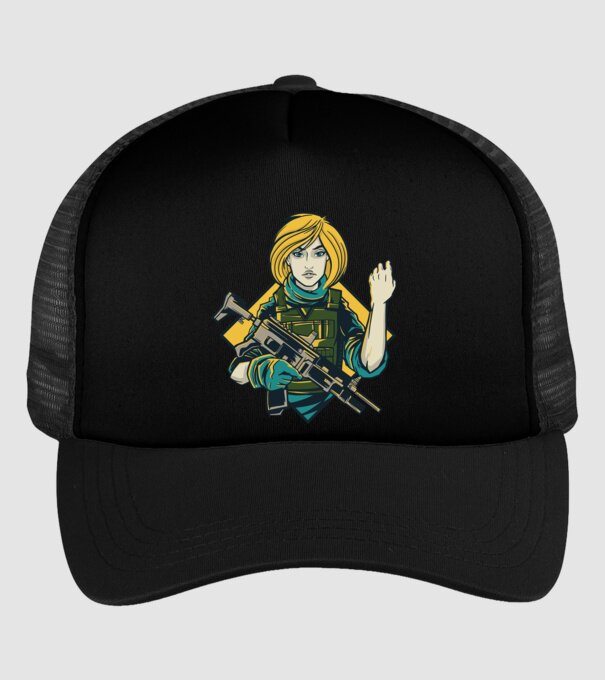 Fată Soldat model negru pe tricou