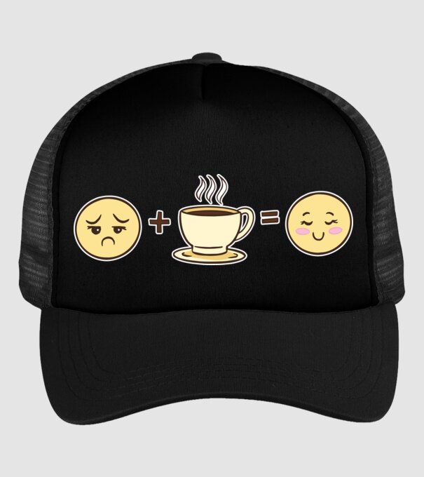 Cafea Fericire model negru pe tricou