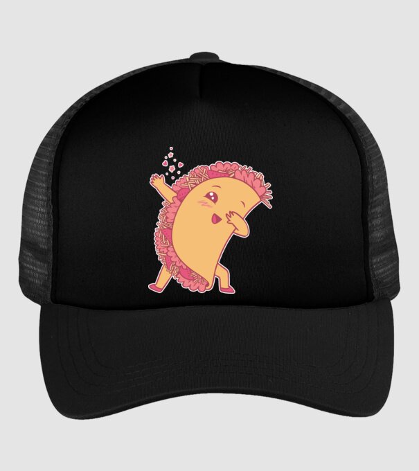 Kawaii Taco DAB model negru pe tricou