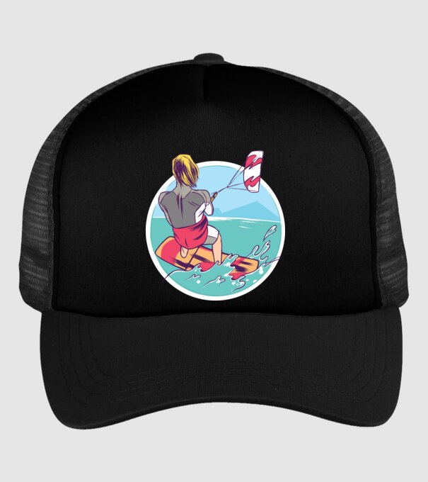 Kite Surf model negru pe tricou