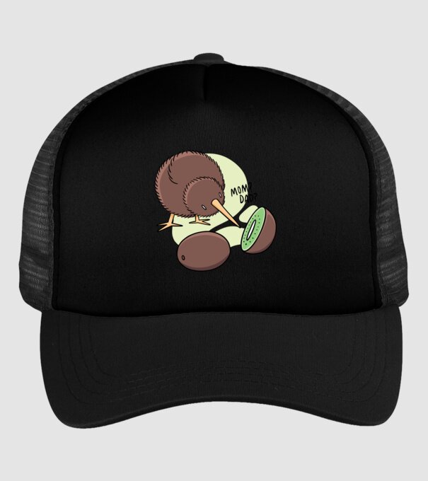 Familie Kiwi model negru pe tricou