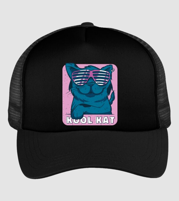 Kool Cat - Pisică Cool model negru pe tricou