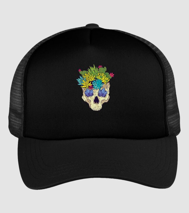 Craniu Cactuși model negru pe tricou