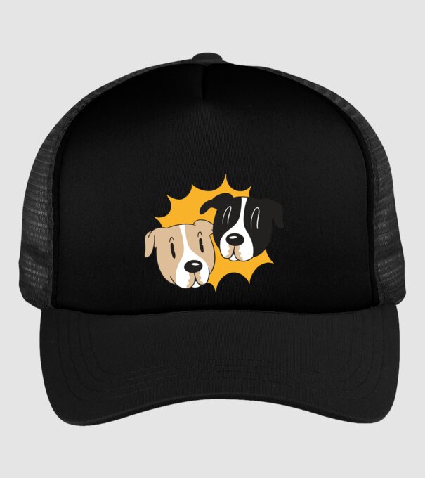 Capete de câini model negru pe tricou
