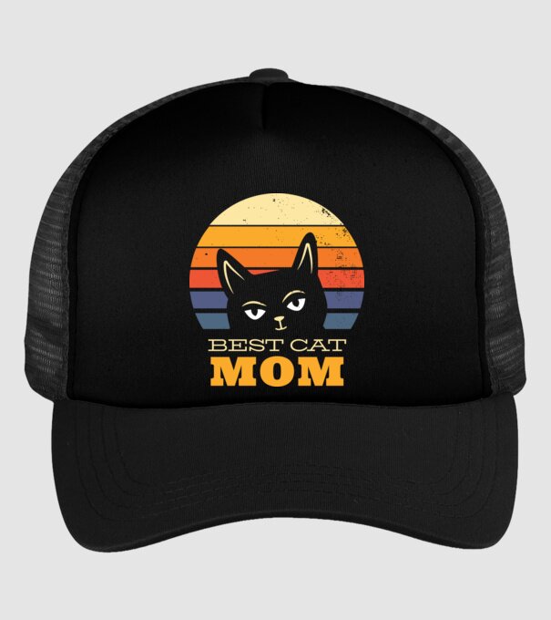 Cea mai bună mamă pisică model negru pe tricou