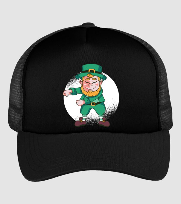 Leprechaun Floss - St. Patrick DAB dans model negru pe tricou