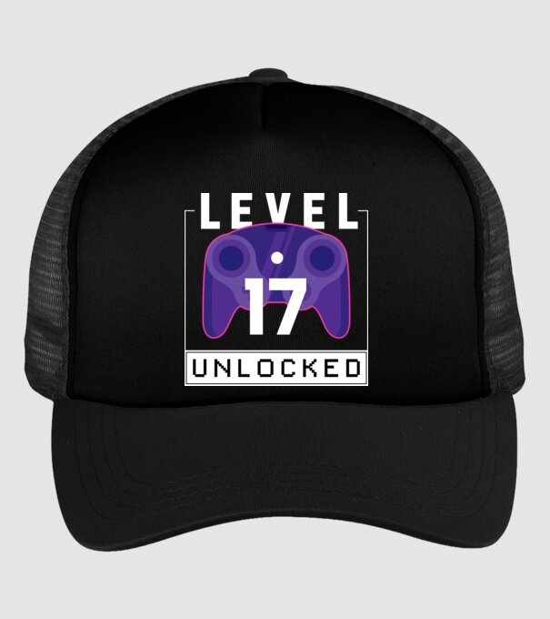 Level 17 Unlocked Gamer Birthday model negru pe tricou