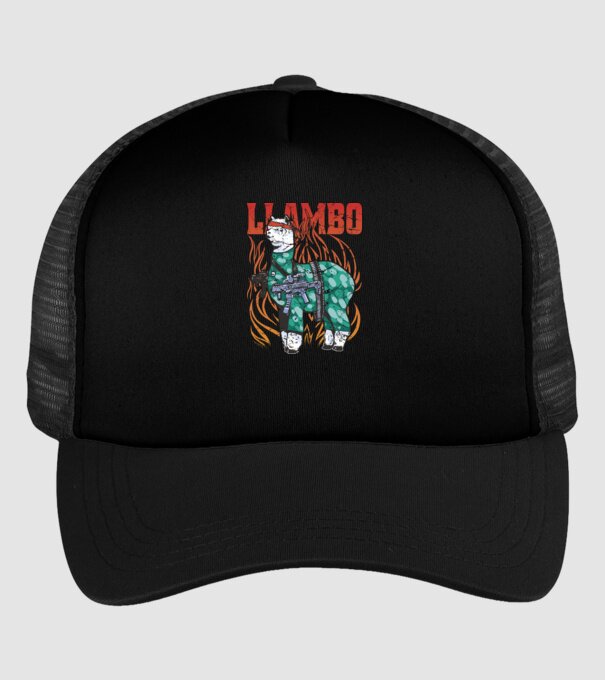 Llambo Lama model negru pe tricou