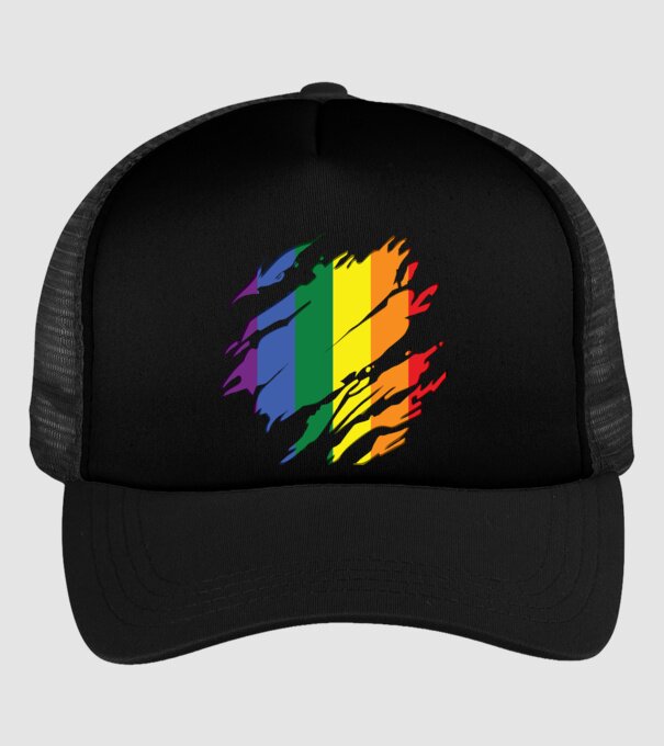 Steag LGBTQ model negru pe tricou