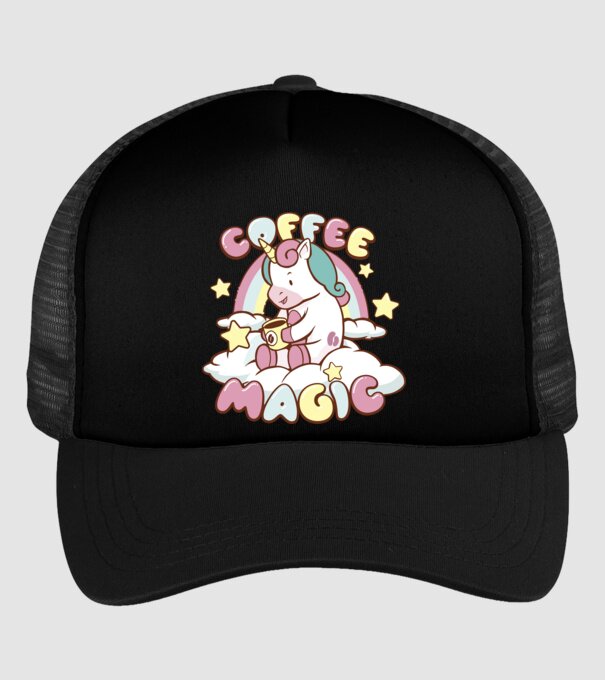 Cafea Magică Unicorn model negru pe tricou