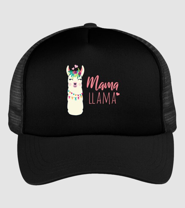Mama Llama model negru pe tricou