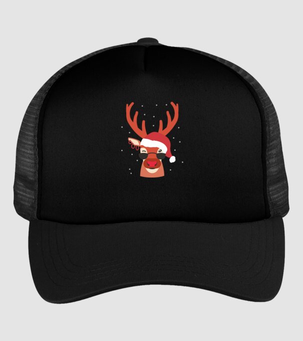 Ren cool de Crăciun model negru pe tricou