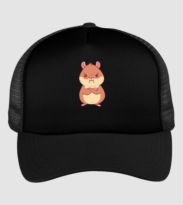 Hamster furios model negru pe tricou