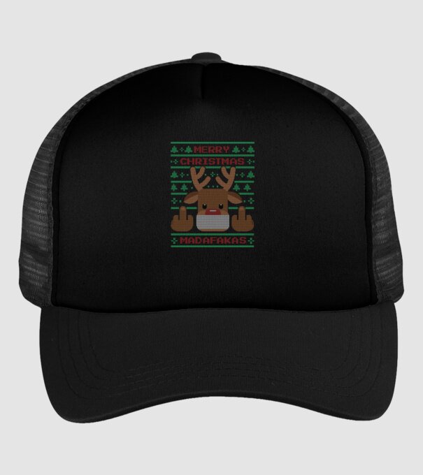 Merry Christmas Madafakas model negru pe tricou