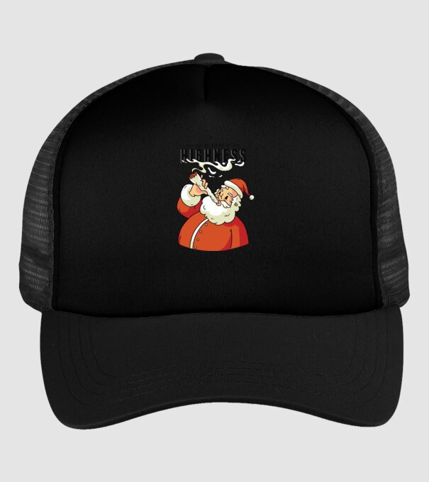 Merry Highness Mikulás fumează iarbă model negru pe tricou