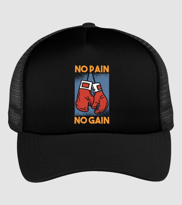 No pain no gain box model negru pe tricou