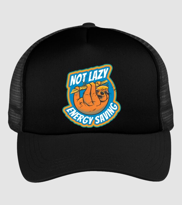 Not Lazy, Energy Saving - Leneș model negru pe tricou