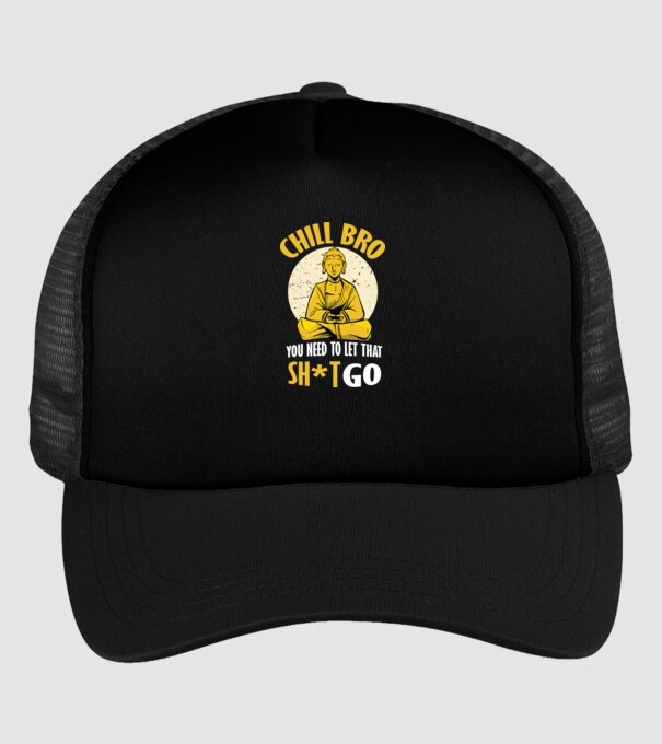 Calmează-te, lasă acel rahat Buddha model negru pe tricou