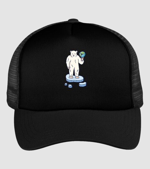 Topirea gheții cu urs polar model negru pe tricou