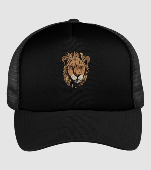 Cap de leu model negru pe tricou