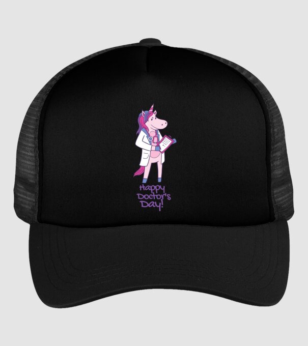 Medic Unicorn model negru pe tricou