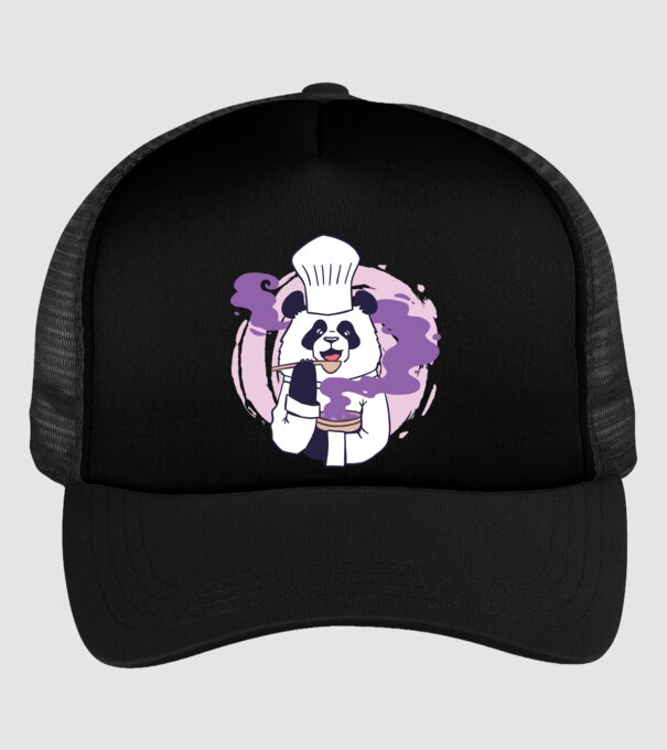 Panda Chef model negru pe tricou