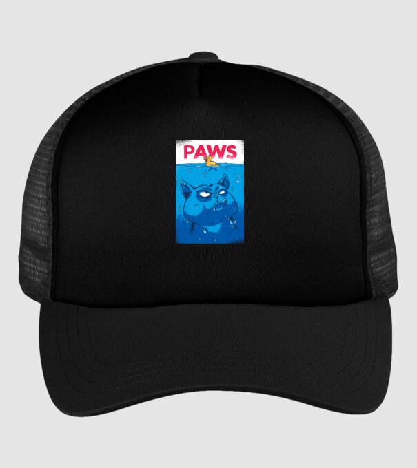 Paws Pisică la atac model negru pe tricou