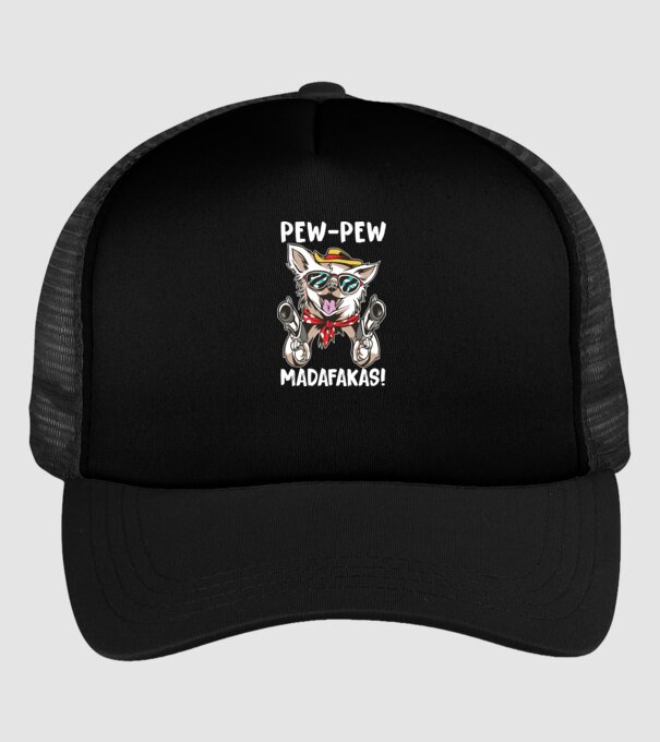 Pew Pew Pew Madafakas Chivava model negru pe tricou