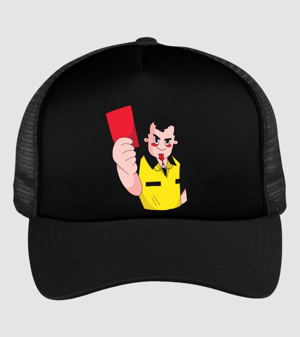 Cartonaș roșu model negru pe tricou