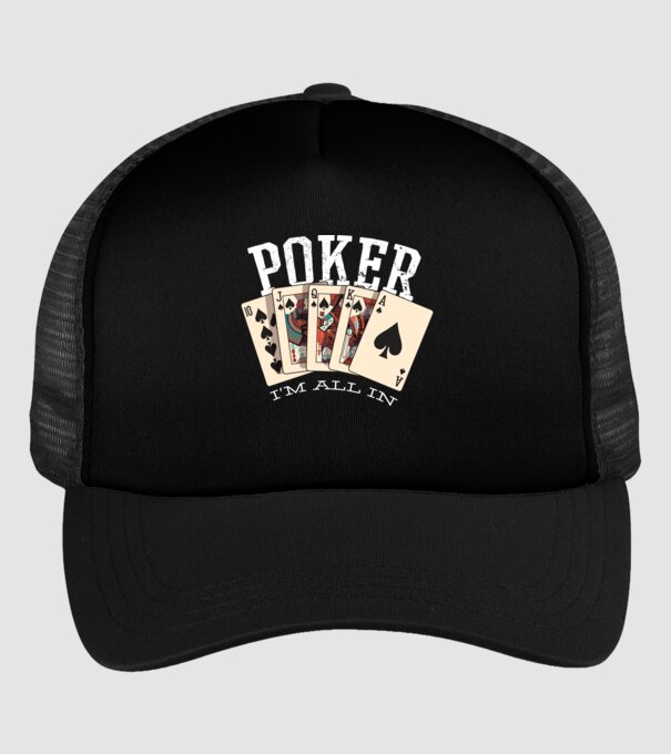 Poker All in model negru pe tricou