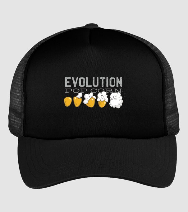 Evoluție Popcorn model negru pe tricou