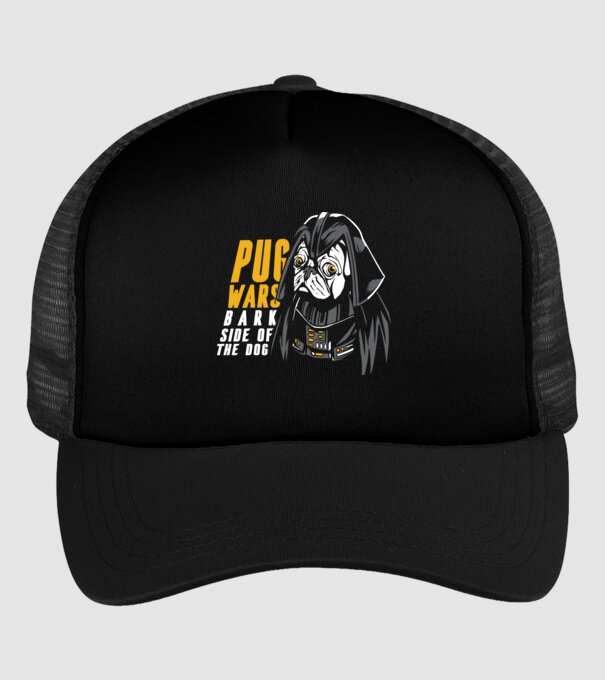 Pug Wars Mops model negru pe tricou