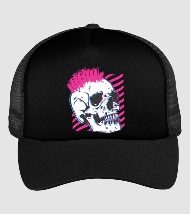 Craniu Punk model negru pe tricou