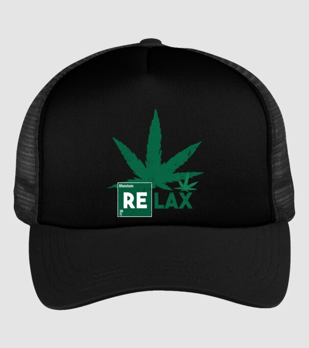 Relax Cannabis model negru pe tricou