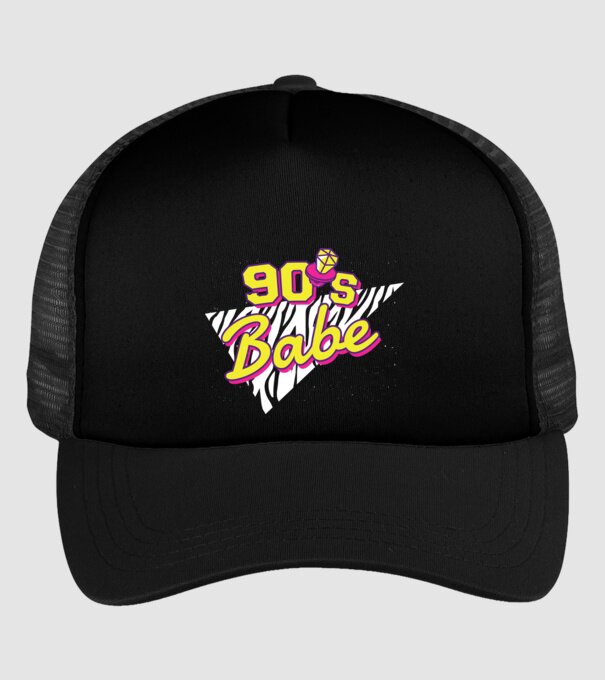 Retro 90s Babe model negru pe tricou