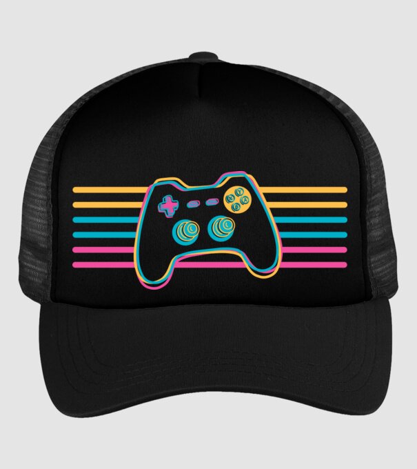 Gamer Controler Retro model negru pe tricou