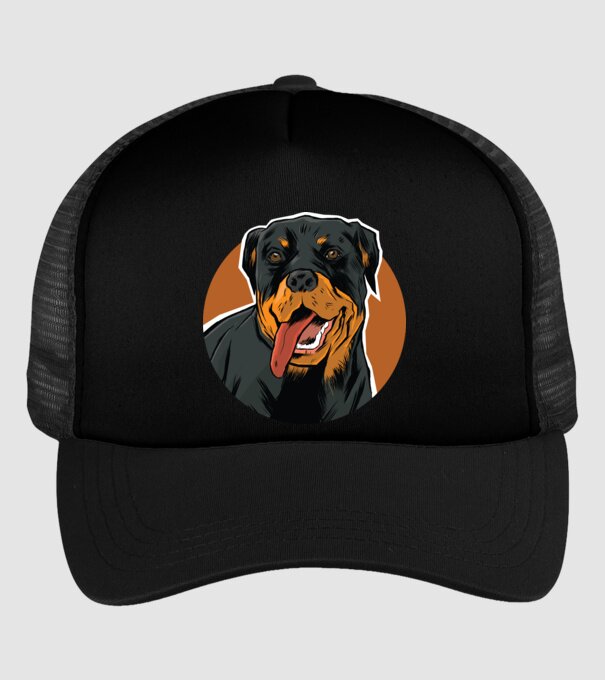 Tricou cu Câine Rottweiler model negru pe tricou