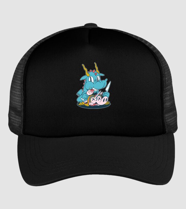 Dragonul a mâncat unicornul model negru pe tricou