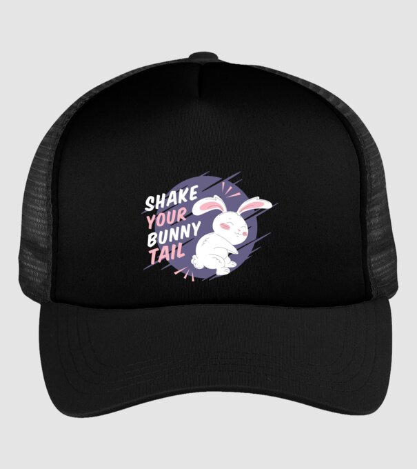Shake your bunny tail model negru pe tricou