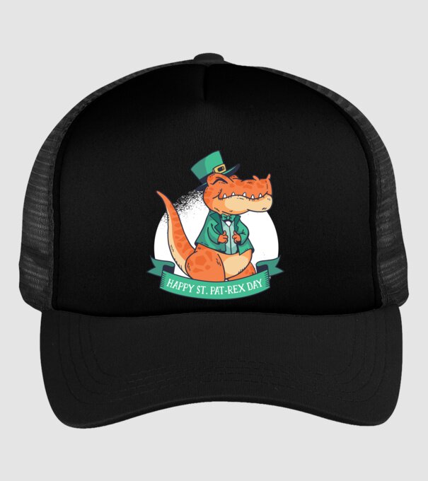 Dinozaur Sfântul Patrick model negru pe tricou