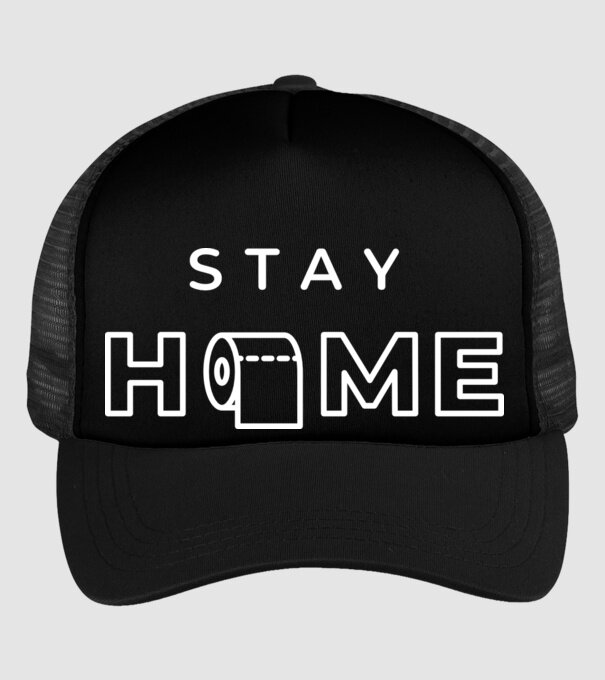 Stay home hârtie igienică model negru pe tricou