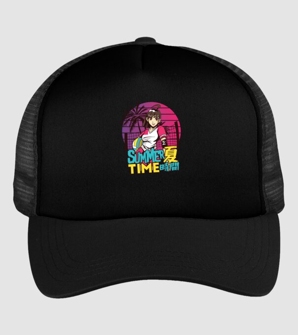 Summer Girl Anime Fată Manga model negru pe tricou