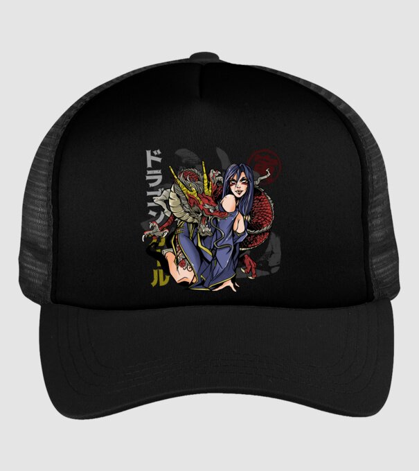 Dragon sexy Anime model negru pe tricou