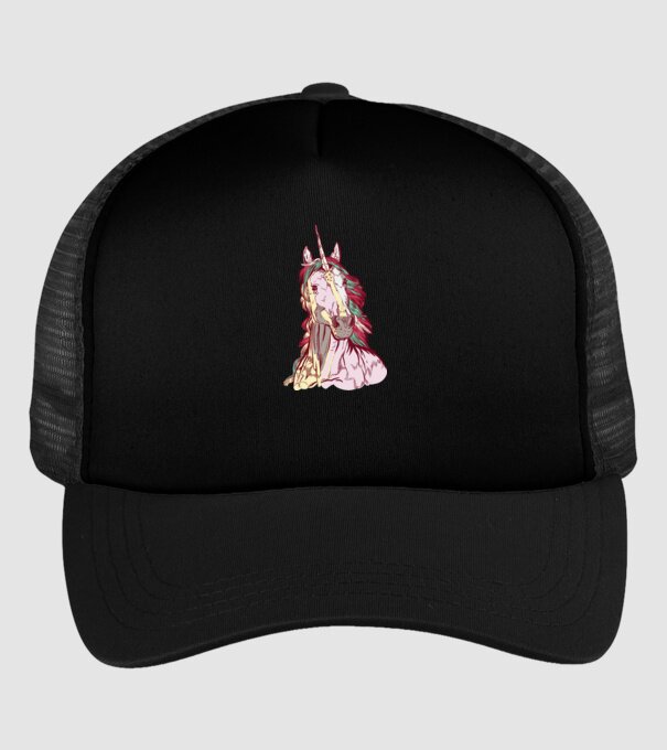 Unicorn colorat model negru pe tricou