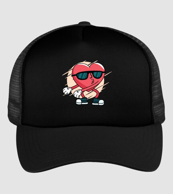 Inimă DAB Floss Heart tricou model negru pe tricou