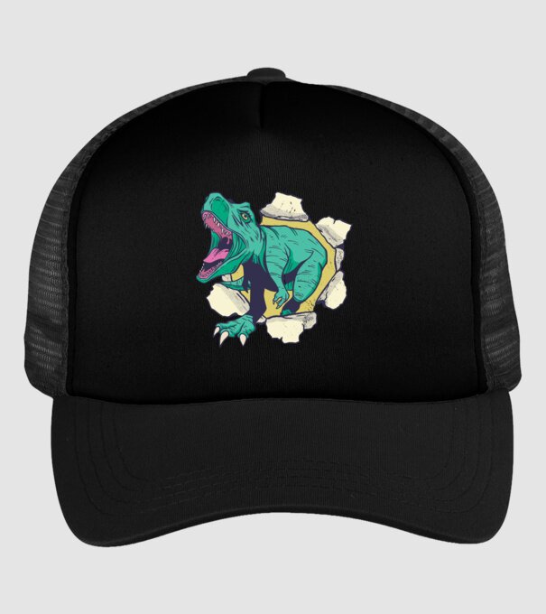 T-rex 3D model negru pe tricou